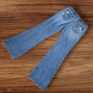 DKNY Soho Embroidered Blue Women's Jeans Plus Size